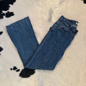 Rock and Roll High Rise Seam Front Trouser Denim Jean